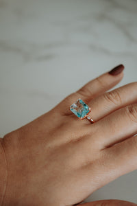 Ayesha Aquamarine Gem Rose Gold Ring