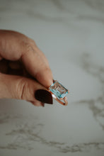 Load image into Gallery viewer, Ayesha Aquamarine Gem Rose Gold Ring
