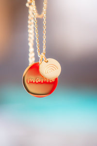 Mama Round Two-Piece Pendant Necklace