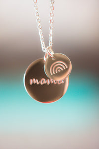 Mama Round Two-Piece Pendant Necklace