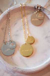 Mama Round Two-Piece Pendant Necklace