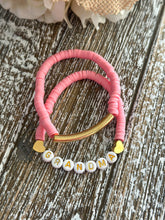 Load image into Gallery viewer, Heishi Bracelet Set "Grandma" Mauve
