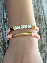 Load image into Gallery viewer, Heishi Bracelet Set "Loved" Peach
