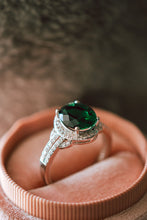 Load image into Gallery viewer, Same Love Emerald Stone Sterling Silver Ring
