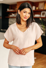 Load image into Gallery viewer, Frequently Asked Questions V-Neck Top in Blush
