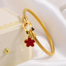 Load image into Gallery viewer, Hannah Flower Gold Bangle

