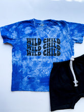 Load image into Gallery viewer, WILD CHILD | Kids Blue Tie Dye Graphic Tee
