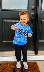 WILD CHILD | Kids Blue Tie Dye Graphic Tee