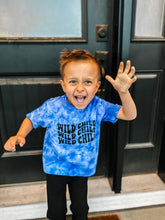 Load image into Gallery viewer, WILD CHILD | Kids Blue Tie Dye Graphic Tee
