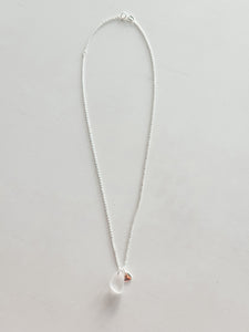 "Shelly Seaglass" White Silver Necklace