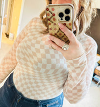 Load image into Gallery viewer, Check Mesh Long Sleeve Top
