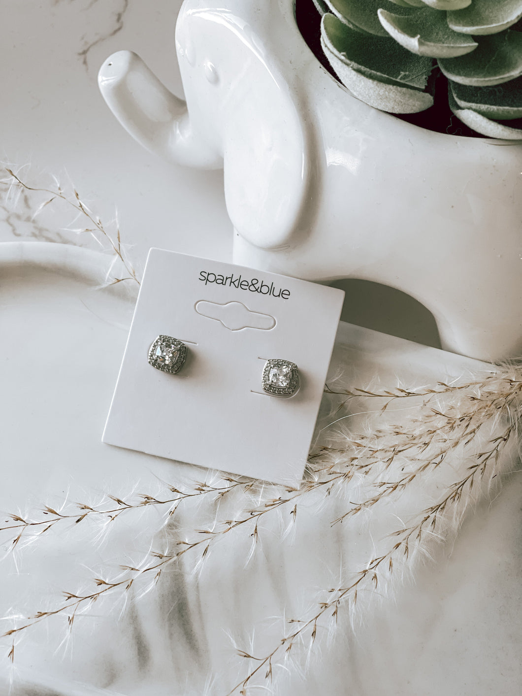 Plain Jane Square Cut Dainty Stud Earrings