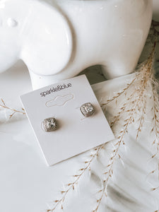 Plain Jane Square Cut Dainty Stud Earrings