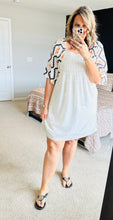 Load image into Gallery viewer, White Geometric Sleeve Dress
