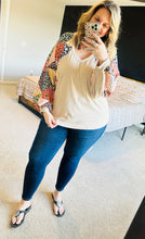 Load image into Gallery viewer, Leopard Patchwork Sleeve Top
