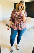 Load image into Gallery viewer, Rainbow Leopard V Neck Babydoll Top

