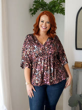 Load image into Gallery viewer, Rainbow Leopard V Neck Babydoll Top
