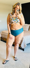 Load image into Gallery viewer, Teal Leopard High Waist Bikini
