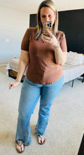 Load image into Gallery viewer, Coffee Criss Cross Mineral Wash Top
