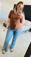 Load image into Gallery viewer, Coffee Criss Cross Mineral Wash Top
