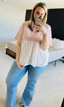 Load image into Gallery viewer, Pink Floral Waffle Top
