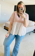 Load image into Gallery viewer, Pink Floral Waffle Top
