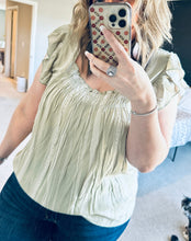 Load image into Gallery viewer, Sage Ruffle Relax Top
