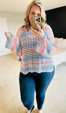 Load image into Gallery viewer, Pastel Rainbow Hollow Knit Top
