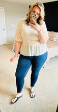 Load image into Gallery viewer, Neutral Lace Ruffle Blouse
