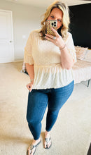 Load image into Gallery viewer, Neutral Lace Ruffle Blouse
