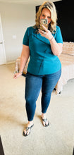 Load image into Gallery viewer, Teal Cross Textured Tee
