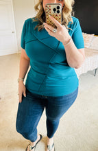 Load image into Gallery viewer, Teal Cross Textured Tee
