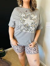 Load image into Gallery viewer, Leopard Stars Distressed Tee
