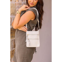 Load image into Gallery viewer, Envelope style crossbody bag with multiple zipper compartments
