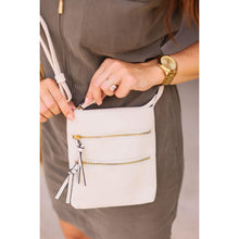 Load image into Gallery viewer, Envelope style crossbody bag with multiple zipper compartments
