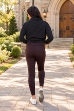 Load image into Gallery viewer, Ready to Ship| The Belle - Brown FLEECE Full Length Leggings with Pockets
