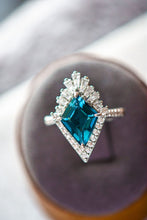 Load image into Gallery viewer, Maeve Blue Crystal Sterling Silver Ring
