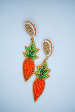 Load image into Gallery viewer, Easter Carrot Seed Bead Earrings in Orange
