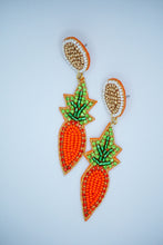 Load image into Gallery viewer, Easter Carrot Seed Bead Earrings in Orange
