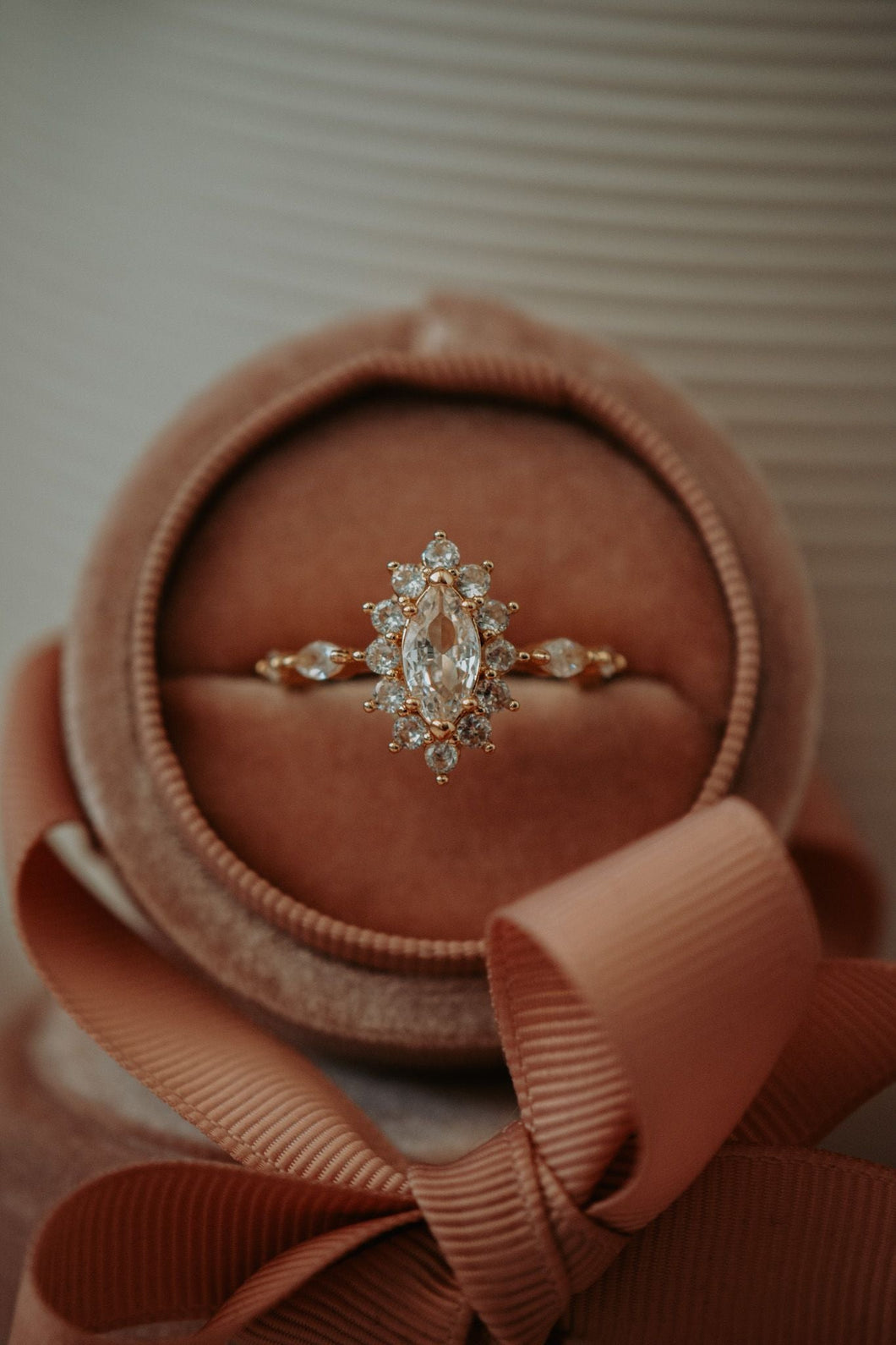 Ethel Marquise Cut Rose Gold Ring