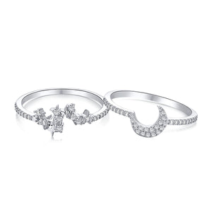 Micah 2PC Sterling Silver Ring Set