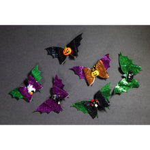Load image into Gallery viewer, Julia Rose Halloween sequin hair bow, Sparkly Halloween hair bow close-up
