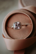 Load image into Gallery viewer, Fiel Pink Gem Cushion Cut Rose Gold Ring
