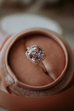 Load image into Gallery viewer, Fiel Pink Gem Cushion Cut Rose Gold Ring
