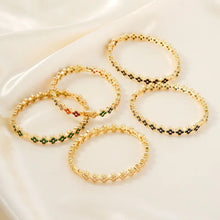 Load image into Gallery viewer, Queenie Multi-colored Rhinestones Four Leaf Clover Bangle Bracelet
