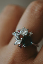Load image into Gallery viewer, Cyra Multi-Stone Silver Ring
