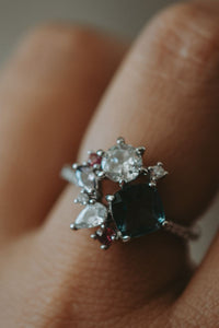 Cyra Multi-Stone Silver Ring