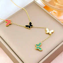 Load image into Gallery viewer, Sage Butterflies Gold Necklace
