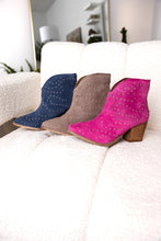 Load image into Gallery viewer, Twilight Western Suede Studded Heeled Ankle Boot
