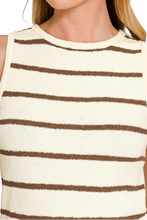 Load image into Gallery viewer, Neutral Stripe Knit Tank Top
